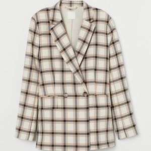 HM Double Breasted Plaid Blazer